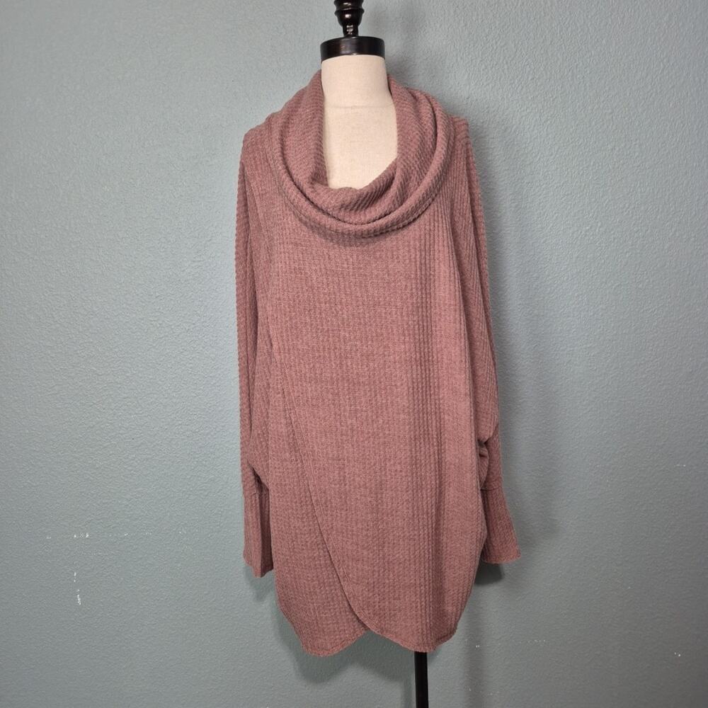 Lularoe Kristen Sweater Womens XL 16-18 Cowl Neck Knit Dolman Raw Hem Oversized